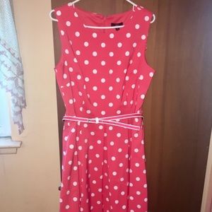 R&K Originals Coral Polka Dot Dress